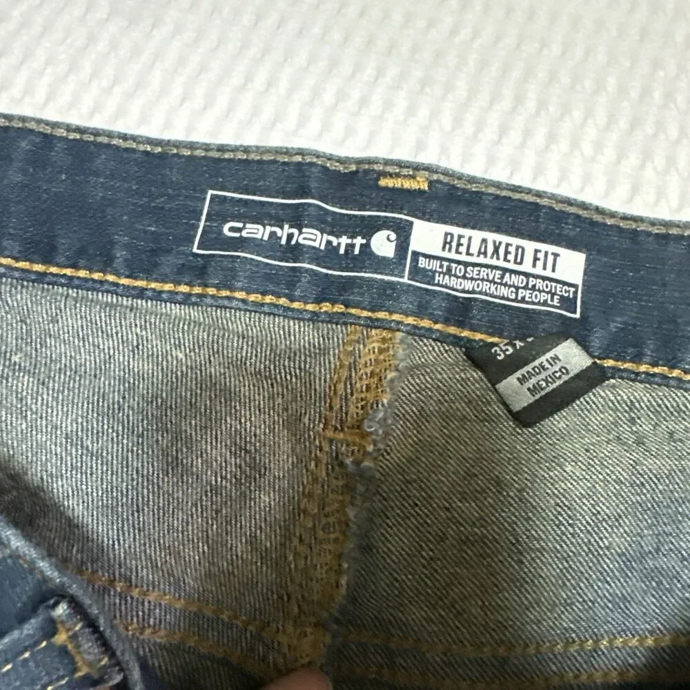 Carhartt Slim Fit Rugged Flex Jeans Mens Size 35x32 Blue Denim